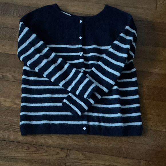 Sezane Sweaters - Sezane Navy and Cream Striped Gaspard